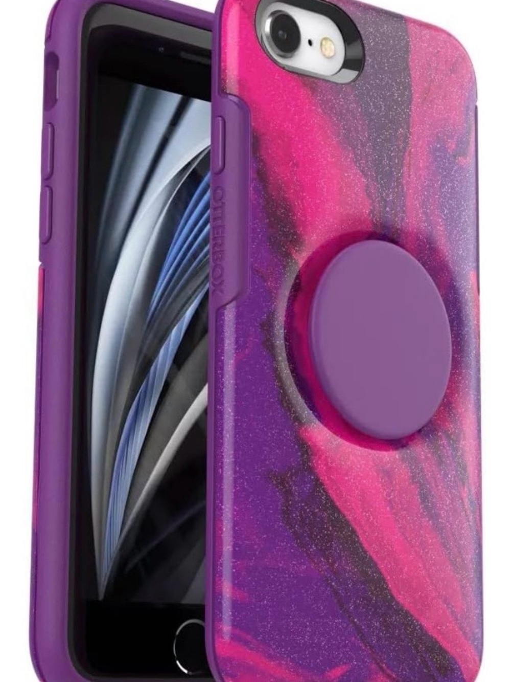 OtterBox Symmetry Case for iPhone SE (2nd and 3rd Gen) & 7/8 in Berry Flow 💜